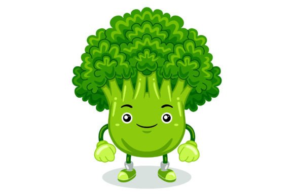 Cute Broccoli Character Graphics for Illustrations