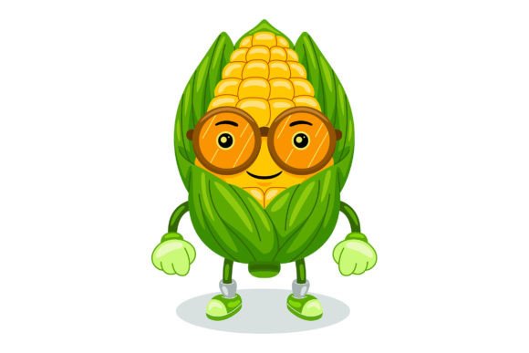 Cute Corn Mascot Graphics for Commercial Illustrations